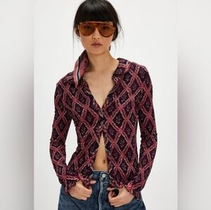 Free People Caught A Feeling Cardi In Chocolate Combo NWOT